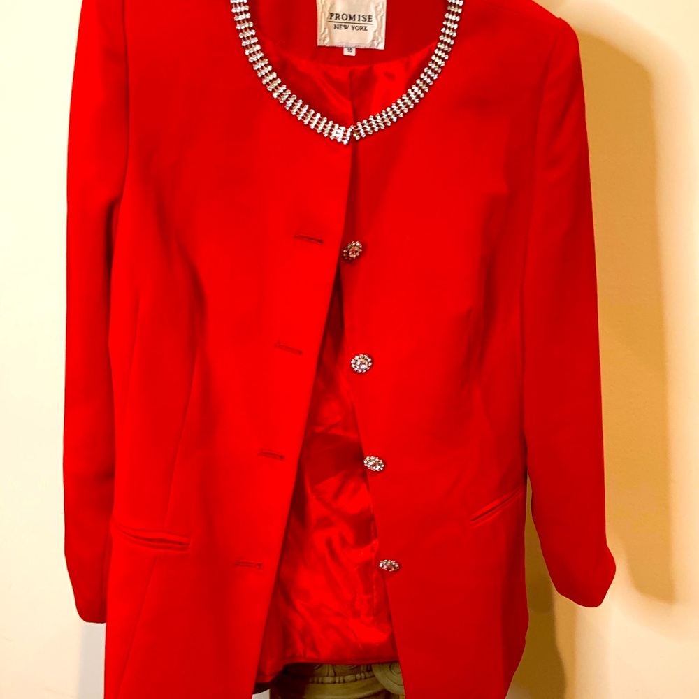 Red Jacket with Rhinestone collar